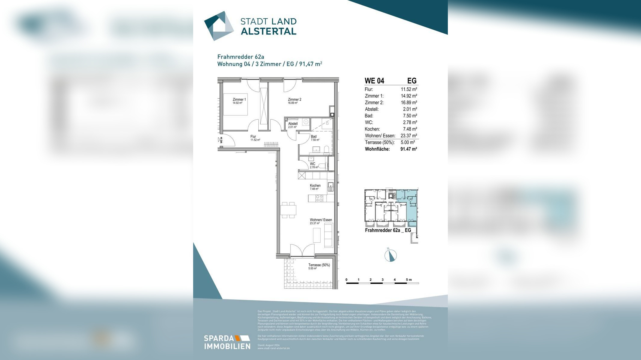3-Zimmer-Neubauwohnung mit Terrasse – 22393 Hamburg – Vorschaubild 3