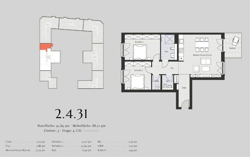 Prov.-frei: Neubau-Wohnung mit Balkon – 10781 Berlin – Vorschaubild 3