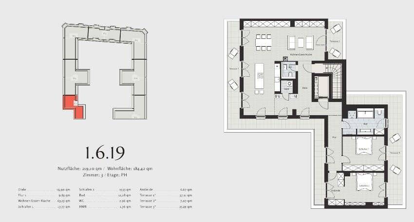 Prov.-frei: Penthouse mit 3 Sonnenterassen – 10781 Berlin – Vorschaubild 3