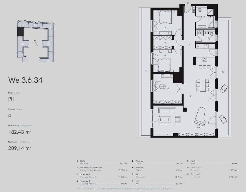Penthouse mit 2 großen Terassen – 10781 Berlin – Vorschaubild 4