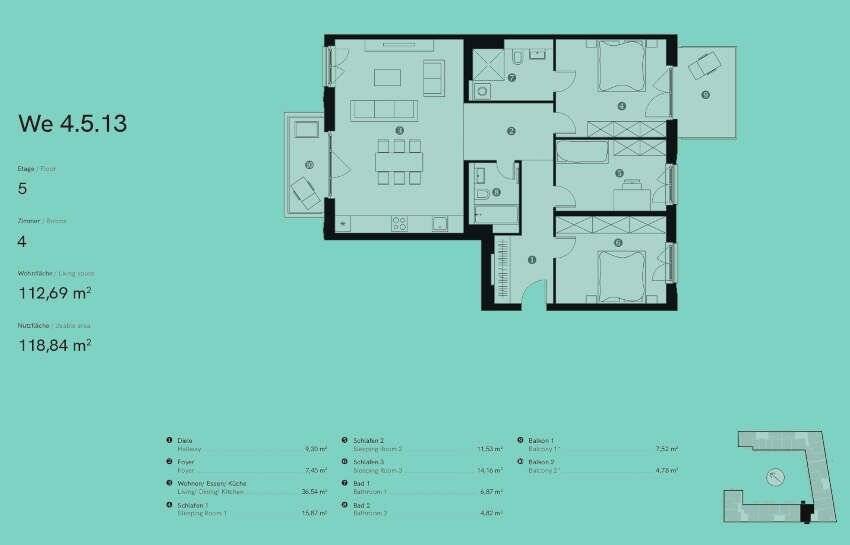 Prov.-frei: 4-Zimmer-Wohnung mit 2-Balkons – 10243 Berlin – Vorschaubild 3