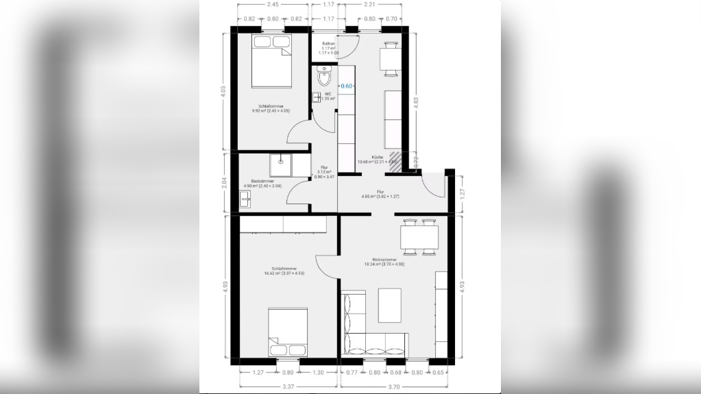 Zentrale 3-Zimmer-Altbauwohnung mit Entwicklungspotenzial – Leerstehend, gestaltbar, in Bahnhofsnähe (Kopie) – 90763 Fürth – Vorschaubild 3