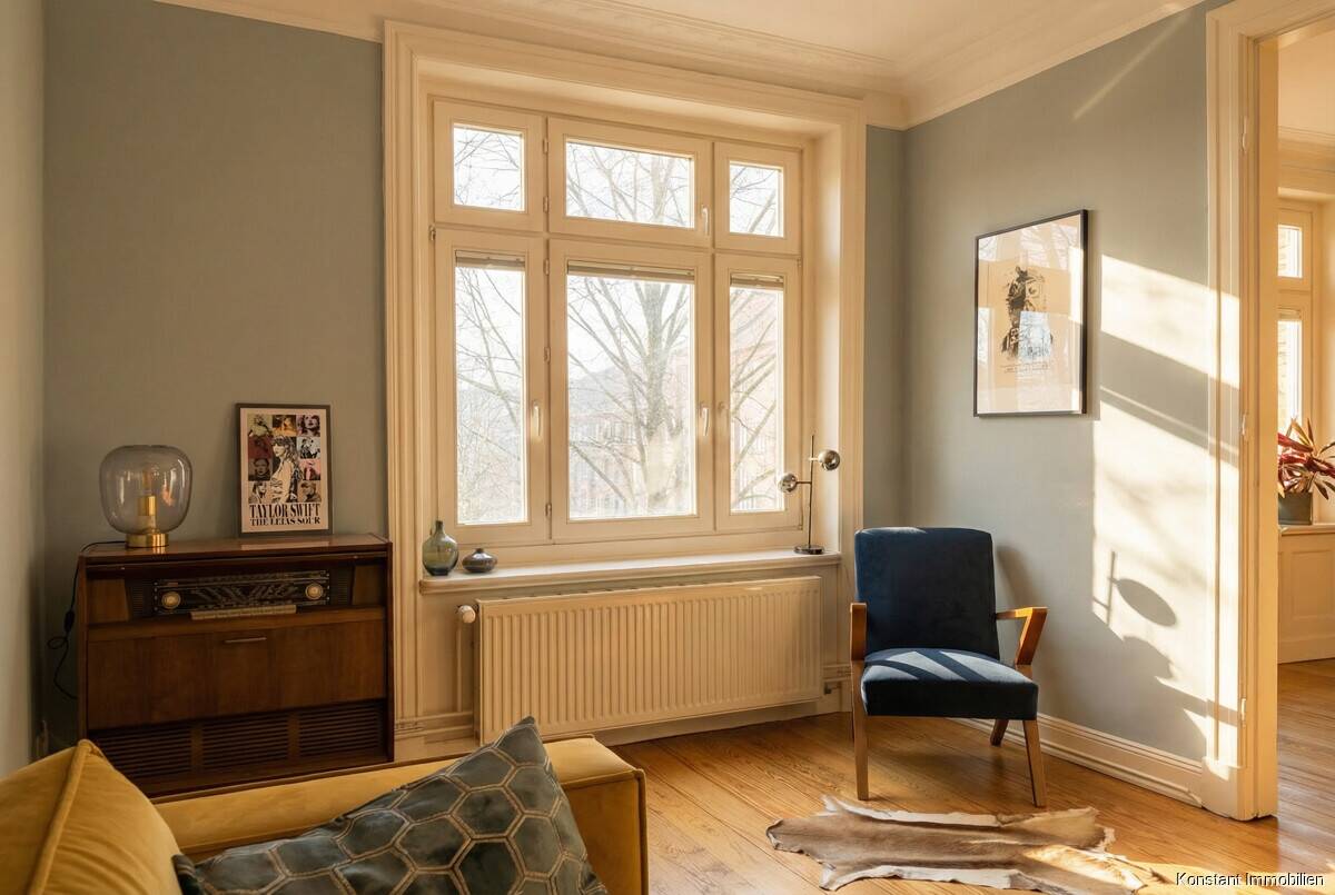 3-Zi.-Altbaujuwel mit Balkon und historischem Kachelofen im idyllischen Komponistenviertel – 22083 Hamburg – Vorschaubild 6