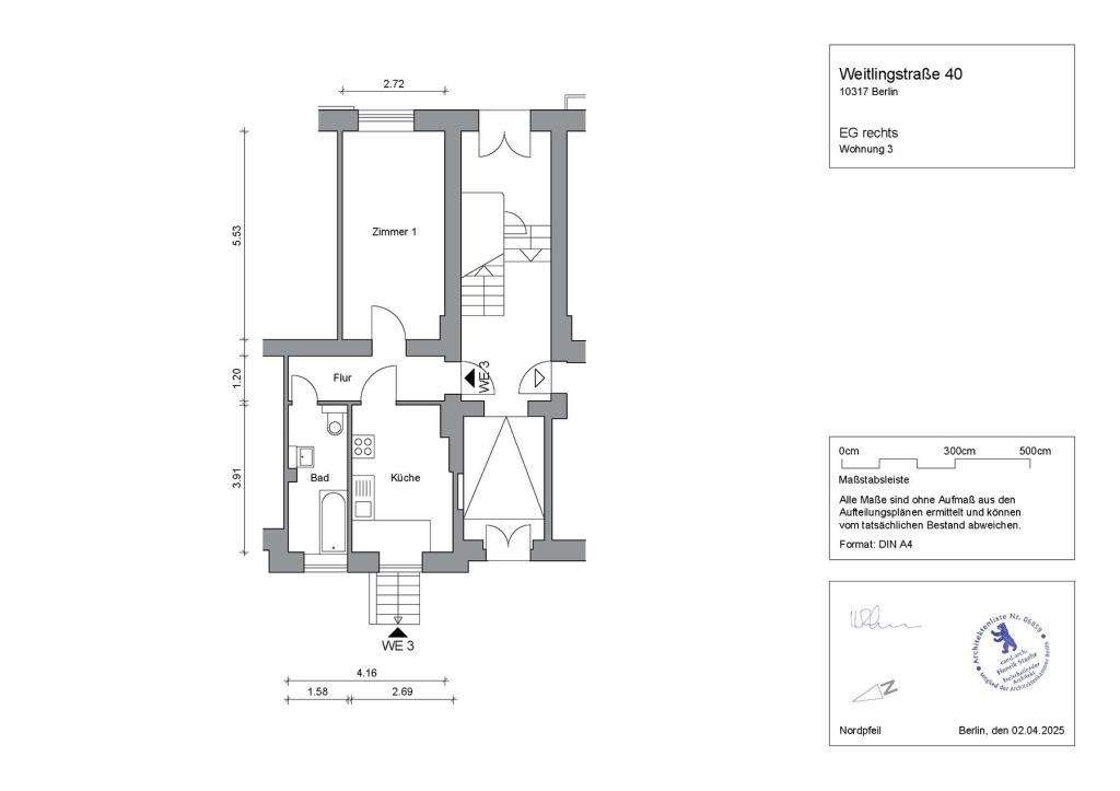 Top Lage in Lichtenberg mit neuem Preis – frisch sanierte 1-Zi.-Whg. – ideal zum Wohnen o. Vermieten – 10317 Berlin – Vorschaubild 3