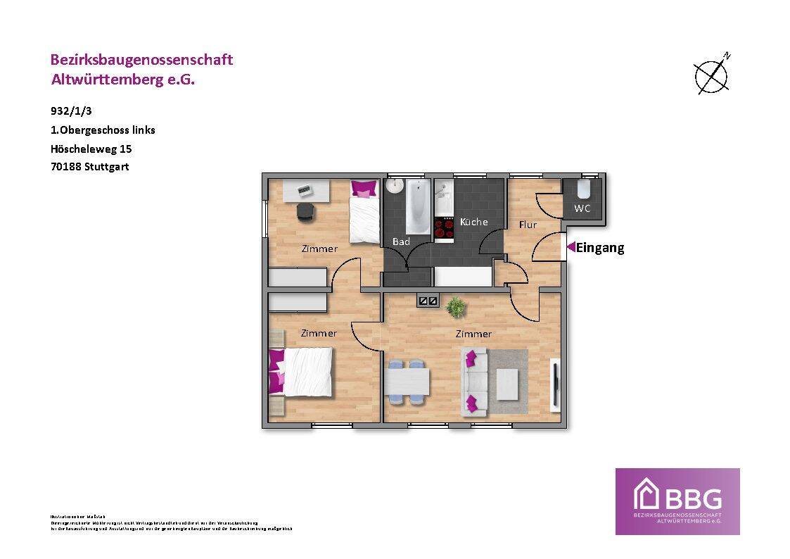 Schöne 3-Zimmer-Wohnung – 70188 Stuttgart – Vorschaubild 3