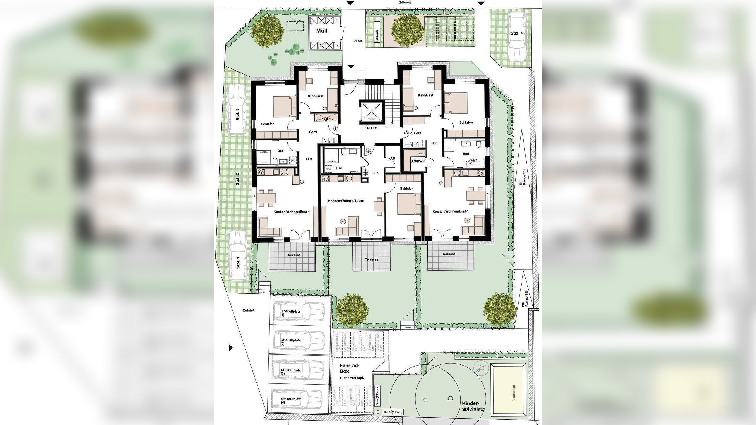 Mit Terrasse und eigenem Garten: 3-Zi.-Wohnung, gute Lage in FÜ-Poppenreuth, nahe IKEA, mit Top-Ausstattung und Anschluss für E-Auto – 90765 Fürth – Vorschaubild 3