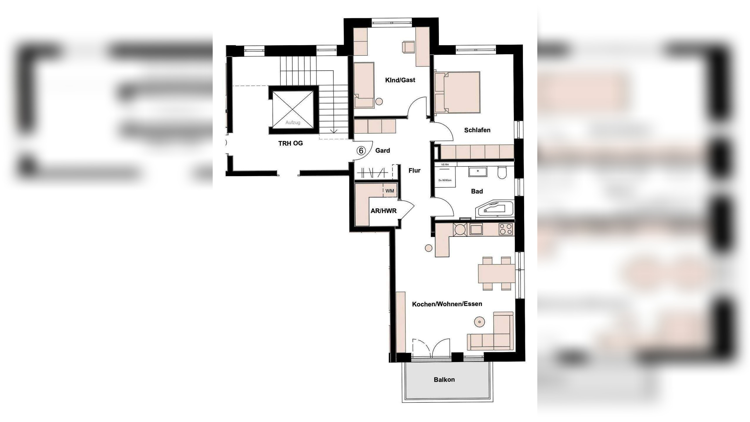 Attraktive 3-Zimmer-Whg., Neubau mit Südwest-Balkon, Markise, hell und freundlich, Bad mit Fenster, Abstellraum, u.v.m., Effizienz A+ – 90765 Fürth – Vorschaubild 3