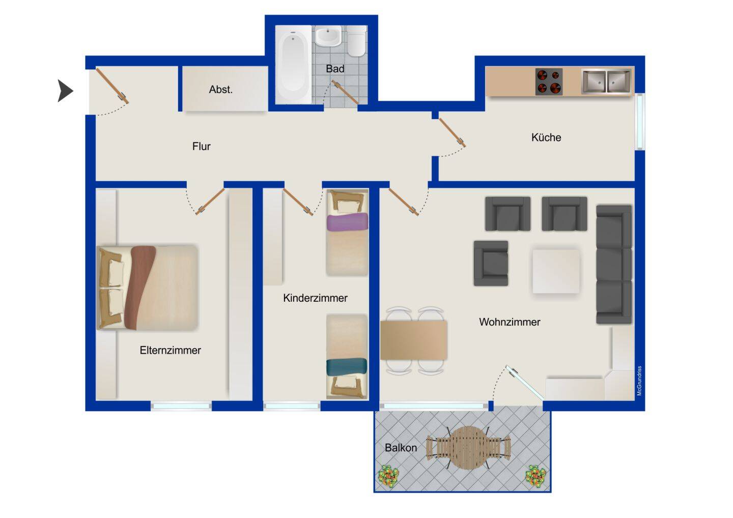 Modernisierungsbedürftige 3-Zimmer-Eigentumswohnung in ruhiger Lage von München Berg am Laim – 81673 München – Vorschaubild 4