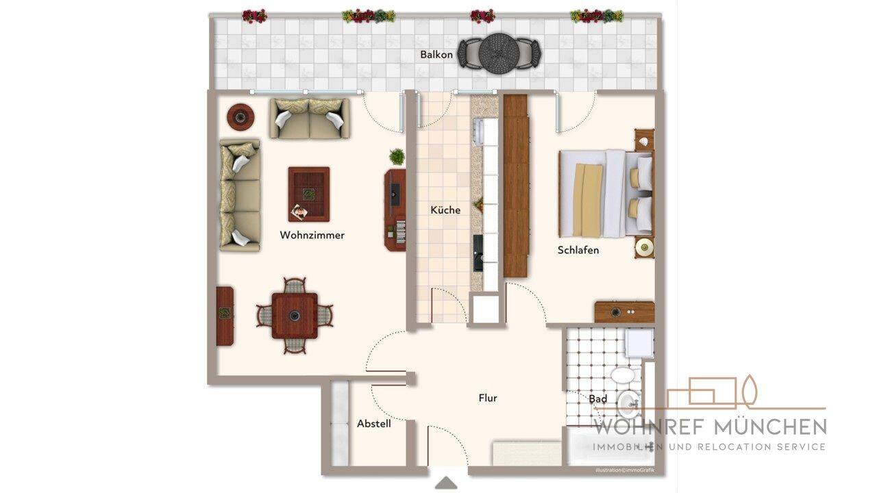 Über den Dächern von München – großzügige 2-Zimmer-Wohnung mit Alpenblick – 81477 München – Vorschaubild 5