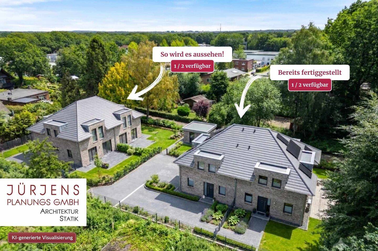 Neubau: Stilvolle Doppelhaushälfte in Poppenbüttel mit 5 Zimmern, Garten, Carport, PV (KFW40) – 22399 Hamburg – Vorschaubild 3