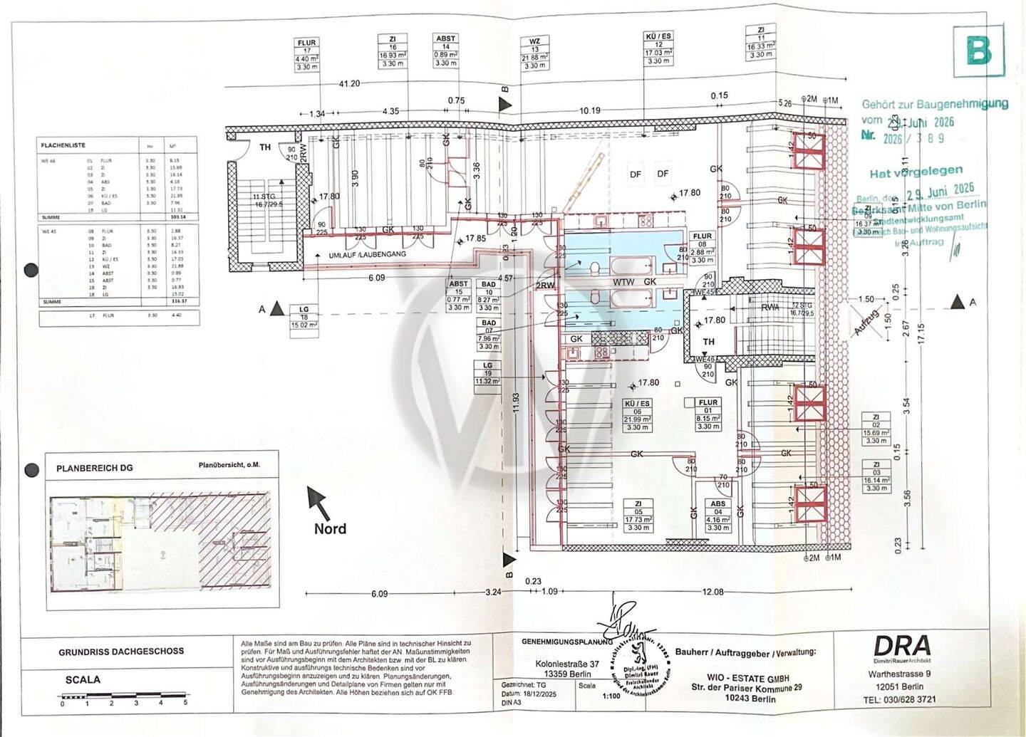 Genehmigter Dachgeschossausbau in Berlin – ca. 210 m² zu 2 WE inkl. 36 m² bezugsfreie Wohnung – 13359 Berlin – Vorschaubild 4