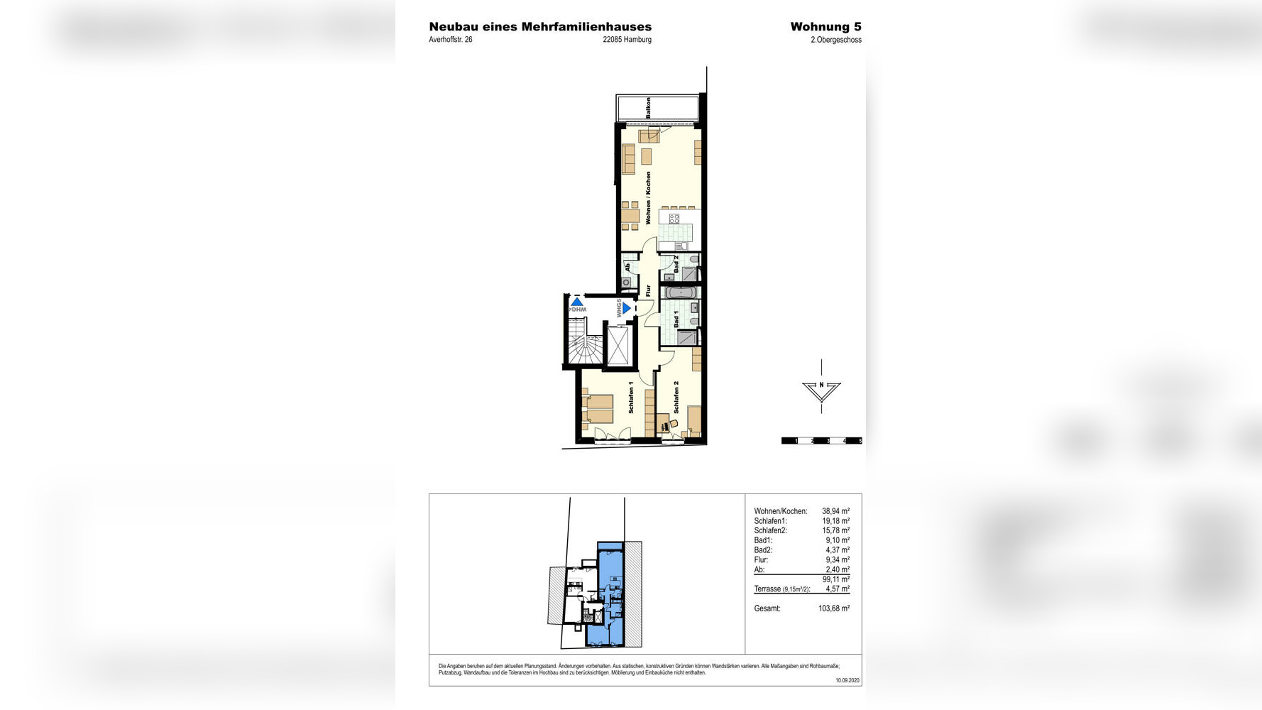 *** ERSTBEZUG / FERTIGGESTELLT – Traumhafte 3-Zimmer-Wohnung mit gr. Süd-Balkon in bester Lage *** – 22085 Hamburg – Vorschaubild 3