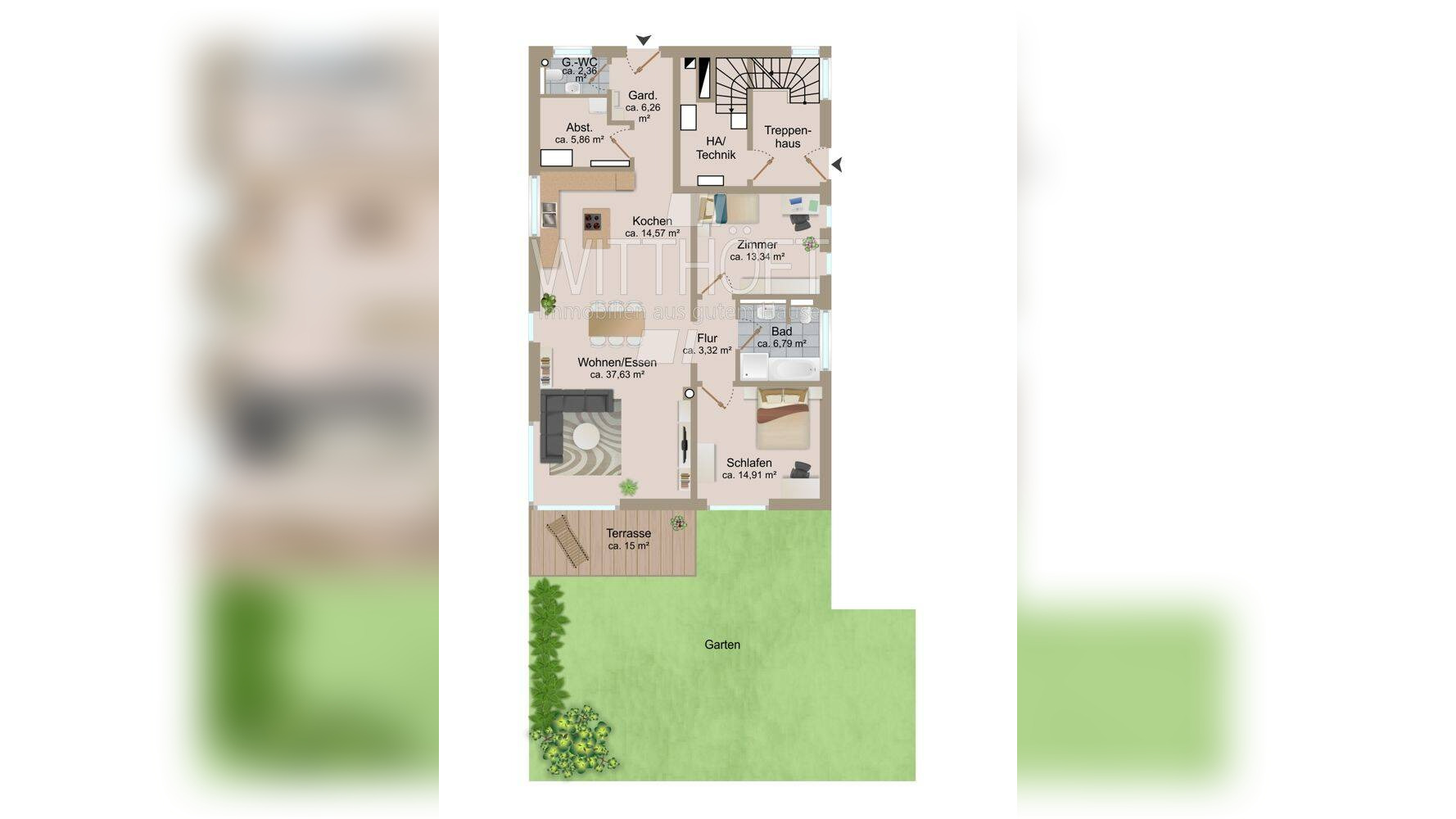 3-Zimmer-Terrassenwohnung mit eigenem Gartenanteil! – 22391 Hamburg – Vorschaubild 3