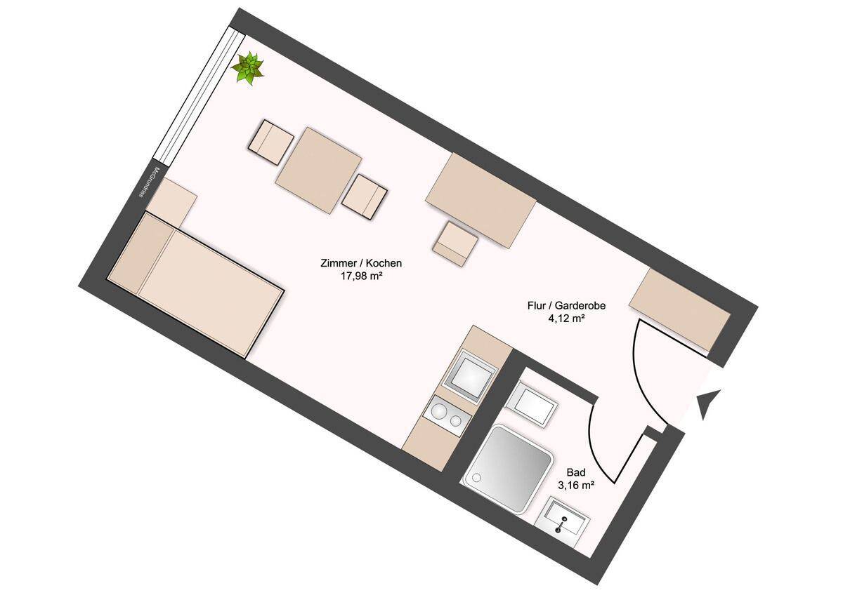 Küche, Bett, Schrank, Tisch und Stuhl sind schon da – 1307 Dresden – Vorschaubild 3