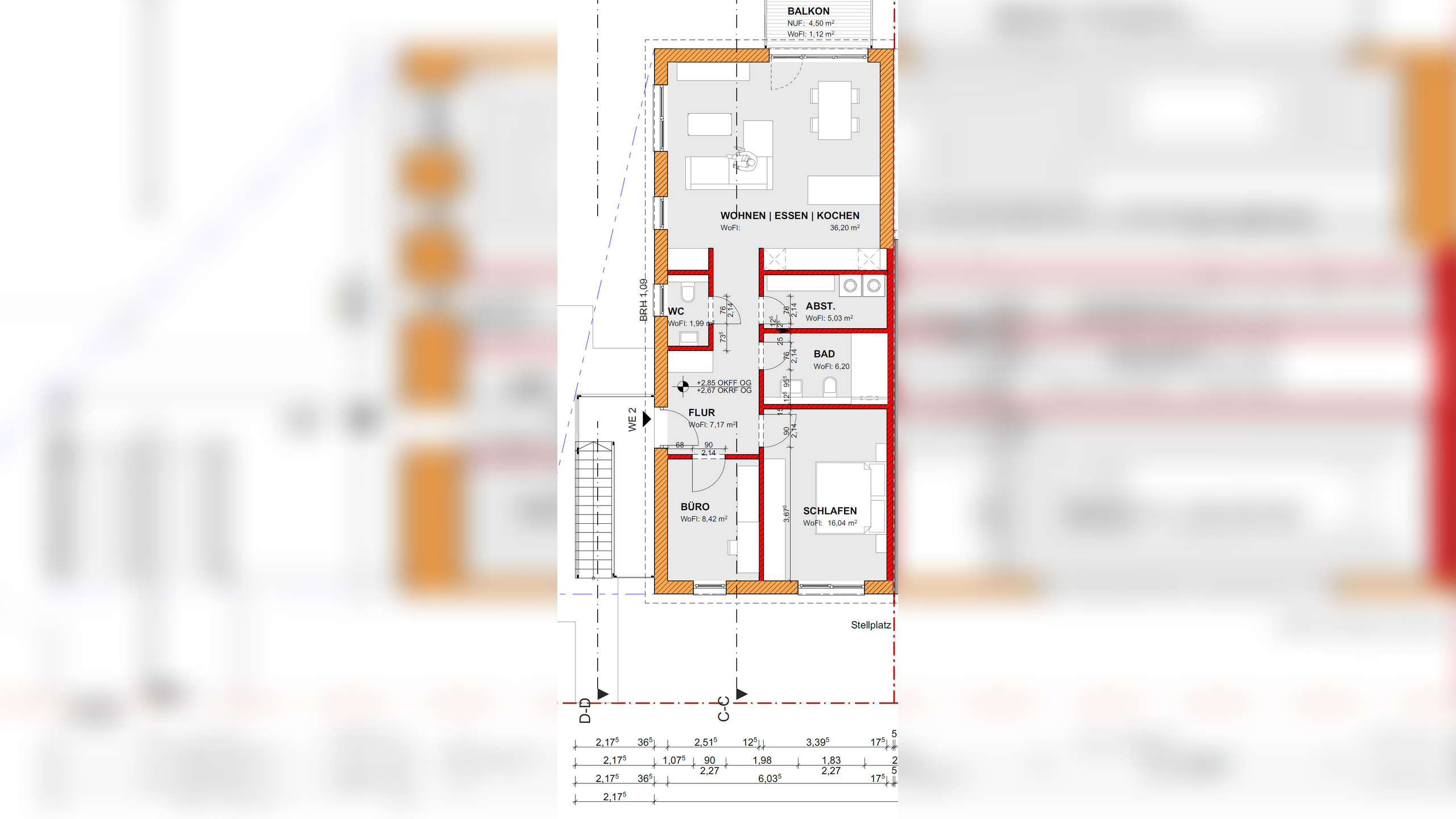 Ab sofort frei / 2,5-Zimmer-Wohnung im Obergeschoss / Einbauküche / Fußbodenheizung / Balkon / Abstellraum – 54516 Flußbach – Vorschaubild 3