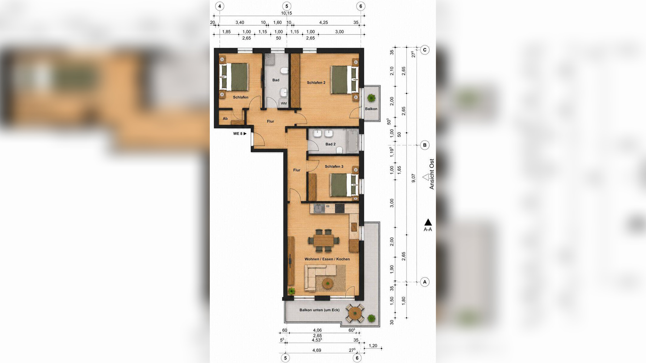 WOHNEN im GRÜNEN: ERSTBEZUG im LUXUS Neubau: QNG + KFW: 4-Zi-Whg mit 2 Bädern + RIESEN SÜD Terrasse – 12161 Berlin – Vorschaubild 3