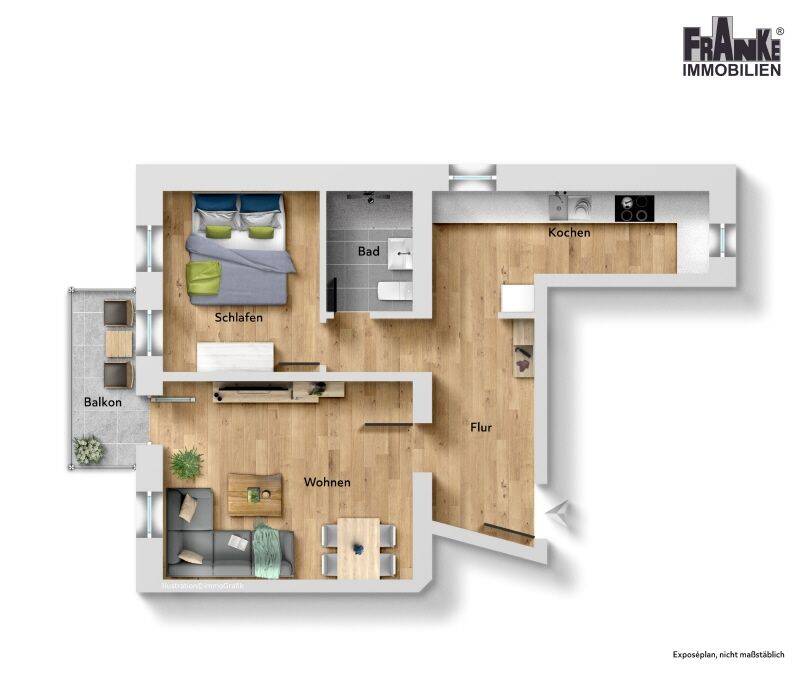 Cotta – modernisierte, frei werdende 2-Zimmer-Wohnung mit Balkon – 1157 Dresden – Vorschaubild 3