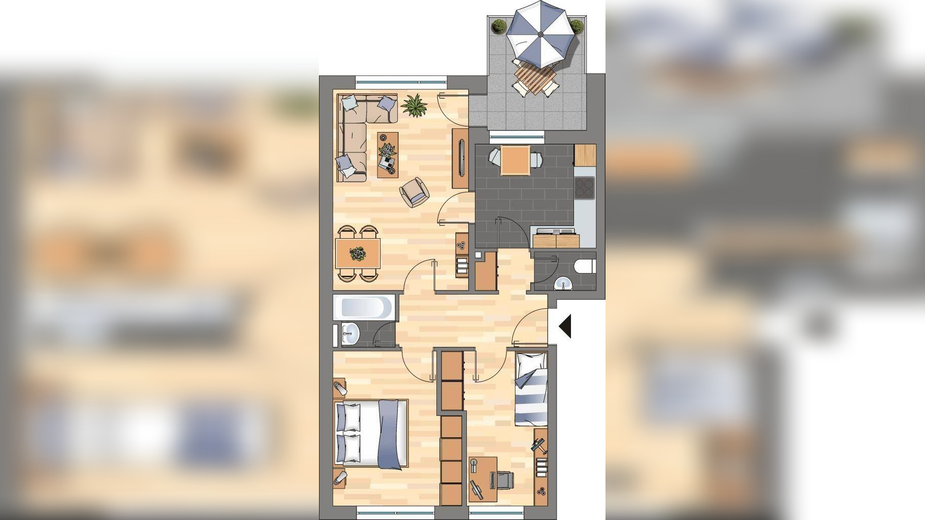 3-Zimmer-Wohnung mit Klick-Vinyl in Wolfsburg Vorsfelde – 38448 Wolfsburg – Vorschaubild 3