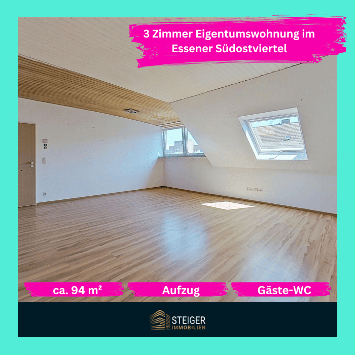 Essen Zentrum freie 3 Zimmer DG-Eigentumswohnung – 45139 Essen – Vorschaubild 3