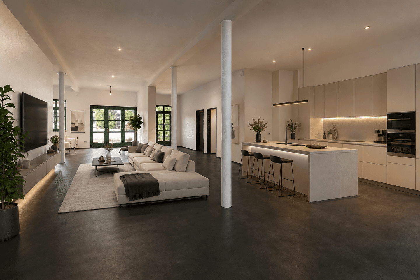 Kernsanierte Loftwohnung im denkmalgeschützten Kühlenhof – Erdgeschoss, zwei Terrassen, Stellplatz – 41169 Mönchengladbach – Vorschaubild 3