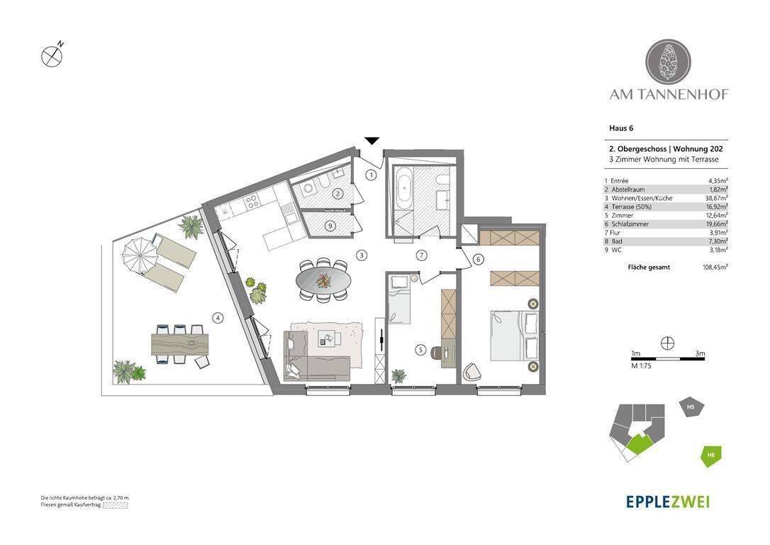 3-Zimmer-Neubau mit Penthaus-Charakter: Über 30 m² Süd-Dachterrasse in Baden-Baden. – 76530 Baden-Baden – Vorschaubild 3