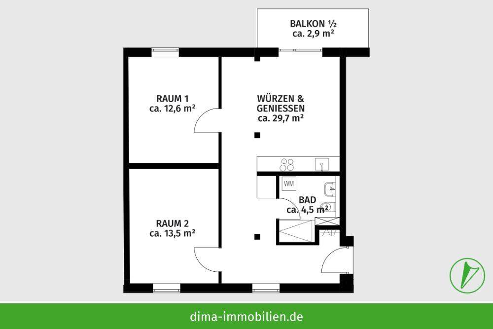 KfW-40-Neubau nähe Volkspark! Kompakte Whg. mit Süd-Balkon, Parkett, Kellerabteil, Aufzug u.v.m. – 4229 Leipzig – Vorschaubild 3