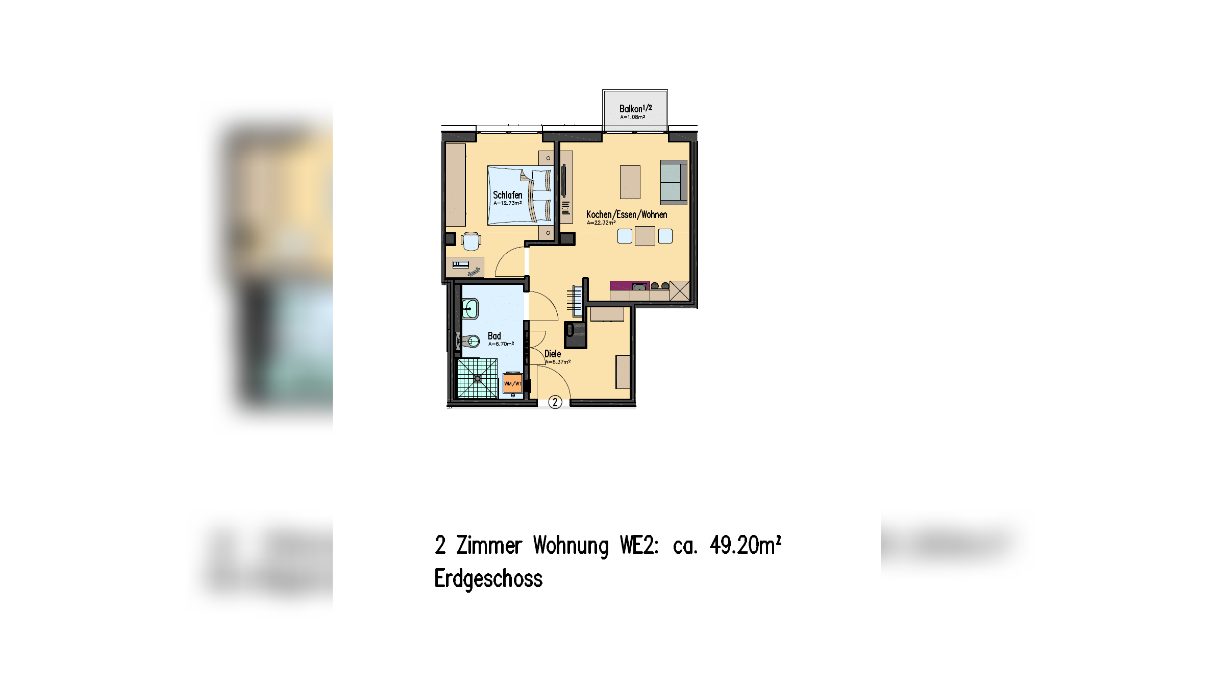 Helle 2-Zimmer-Wohnung mit Balkon, EBK & moderner Ausstattung – 33102 Paderborn – Vorschaubild 3