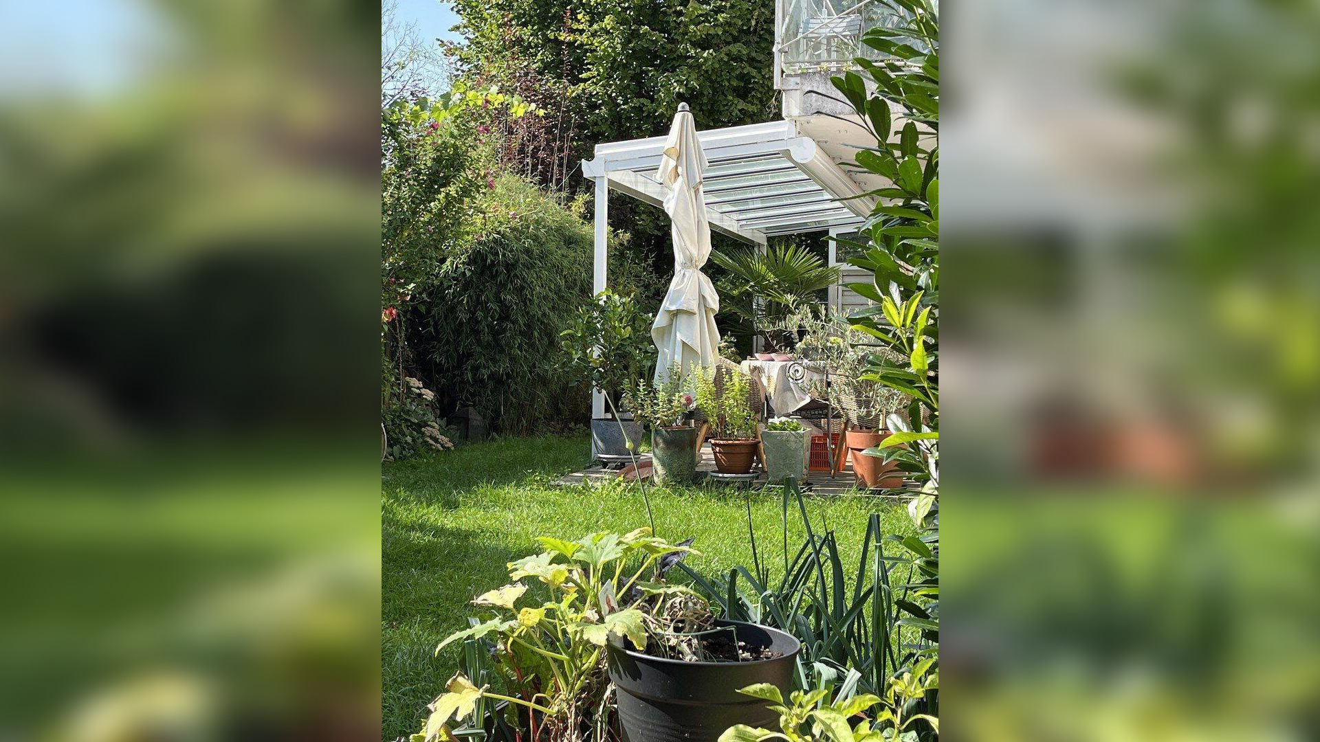 3-4 Zi Gartenidylle, 2 Holzterrassen, Sommergarten, Pavillon, – 81827 München – Vorschaubild 4