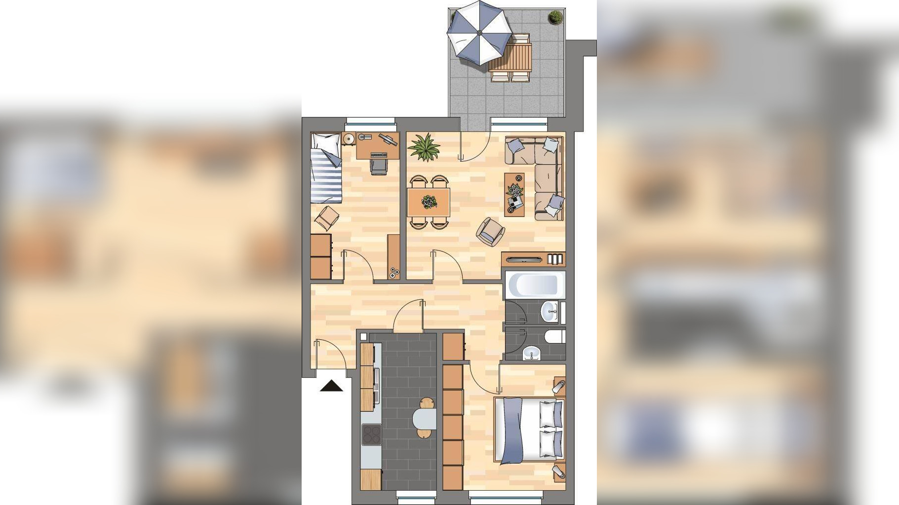 Gemütliche 3-Zimmer-Etagenwohnung mit großem Balkon in Wolfsburg – 38448 Wolfsburg – Vorschaubild 3