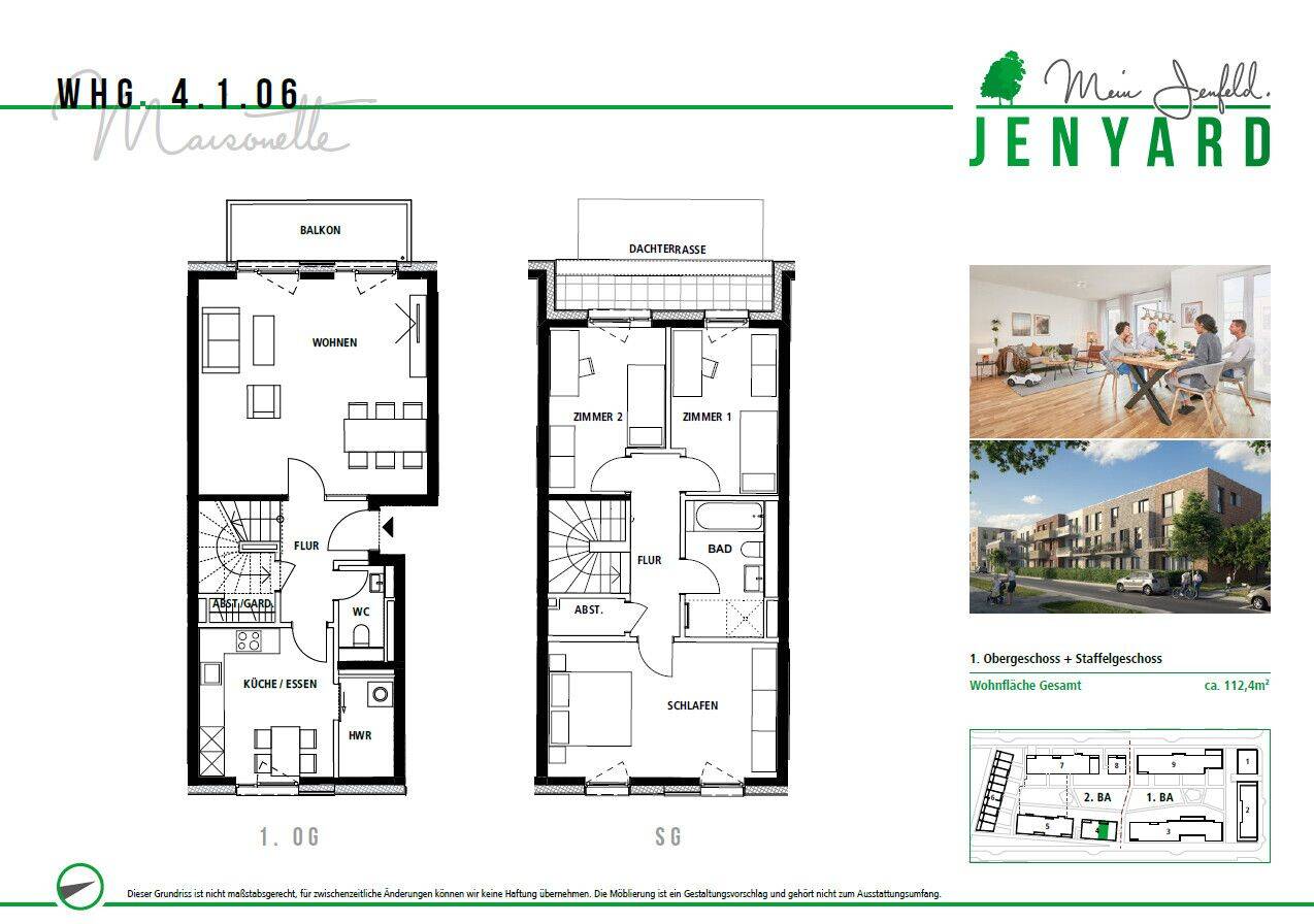 Großzügige 4-Zimmer-Maisonette-Wohnung mit Dachterrasse in Hamburg Jenfeld – Wentzel Dr. – 22045 Hamburg – Vorschaubild 4