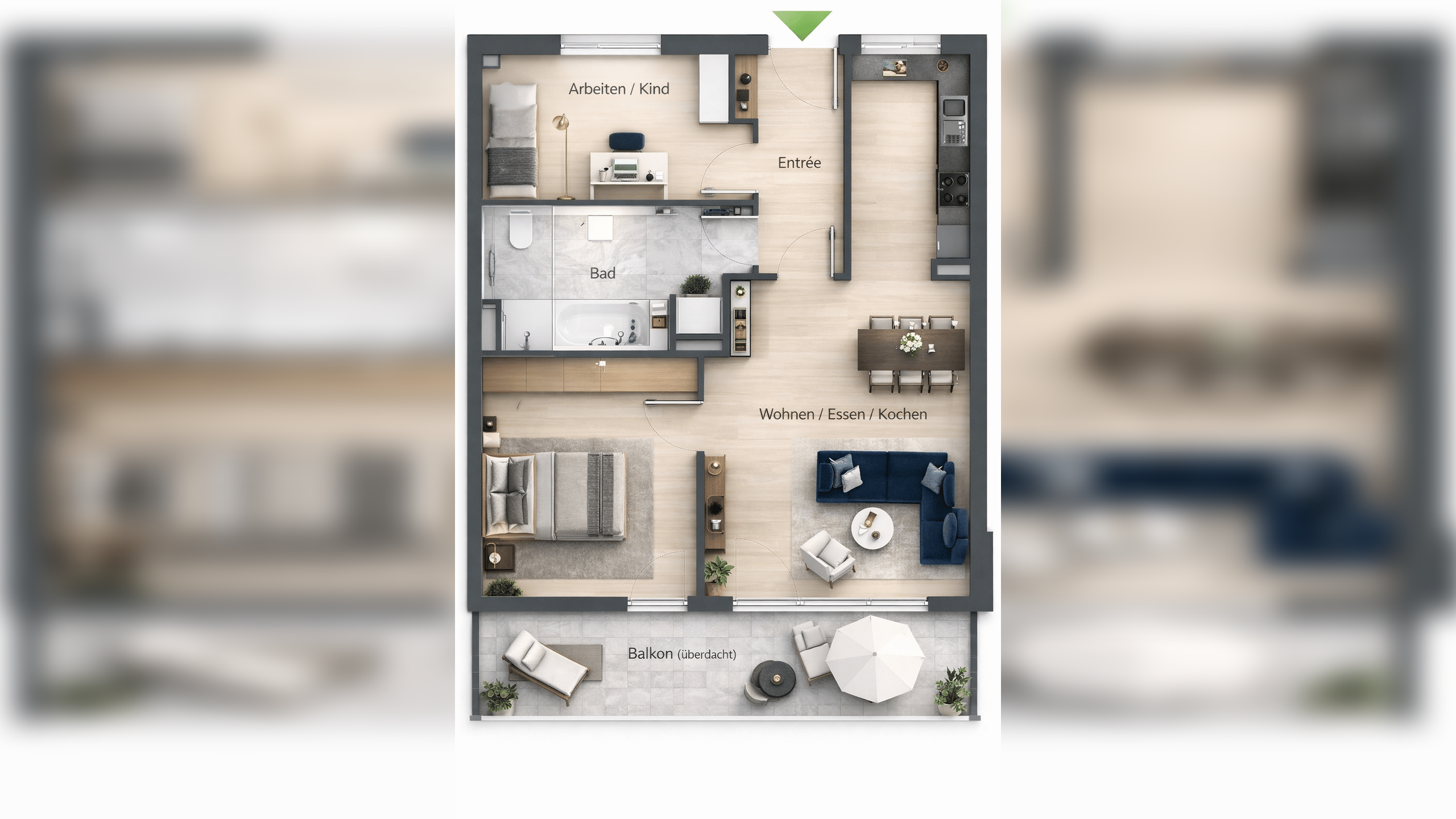 Moderne 3 -Zimmerwohnung mit Balkon  Grundigpark – 90768 Fürth – Vorschaubild 4
