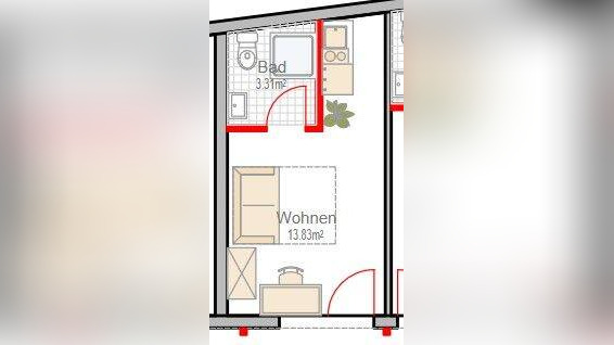 Einzimmerwohnung in einer fantastischen Lage in Bremen – 28205 Bremen – Vorschaubild 3