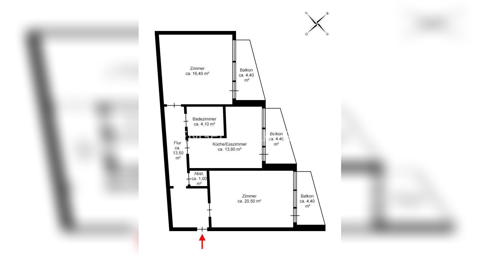 Attraktive, gepflegte Wohnung in der 3. Etage mit drei Balkonen und hochwertiger Küchenausstattung – 28209 Bremen – Vorschaubild 3