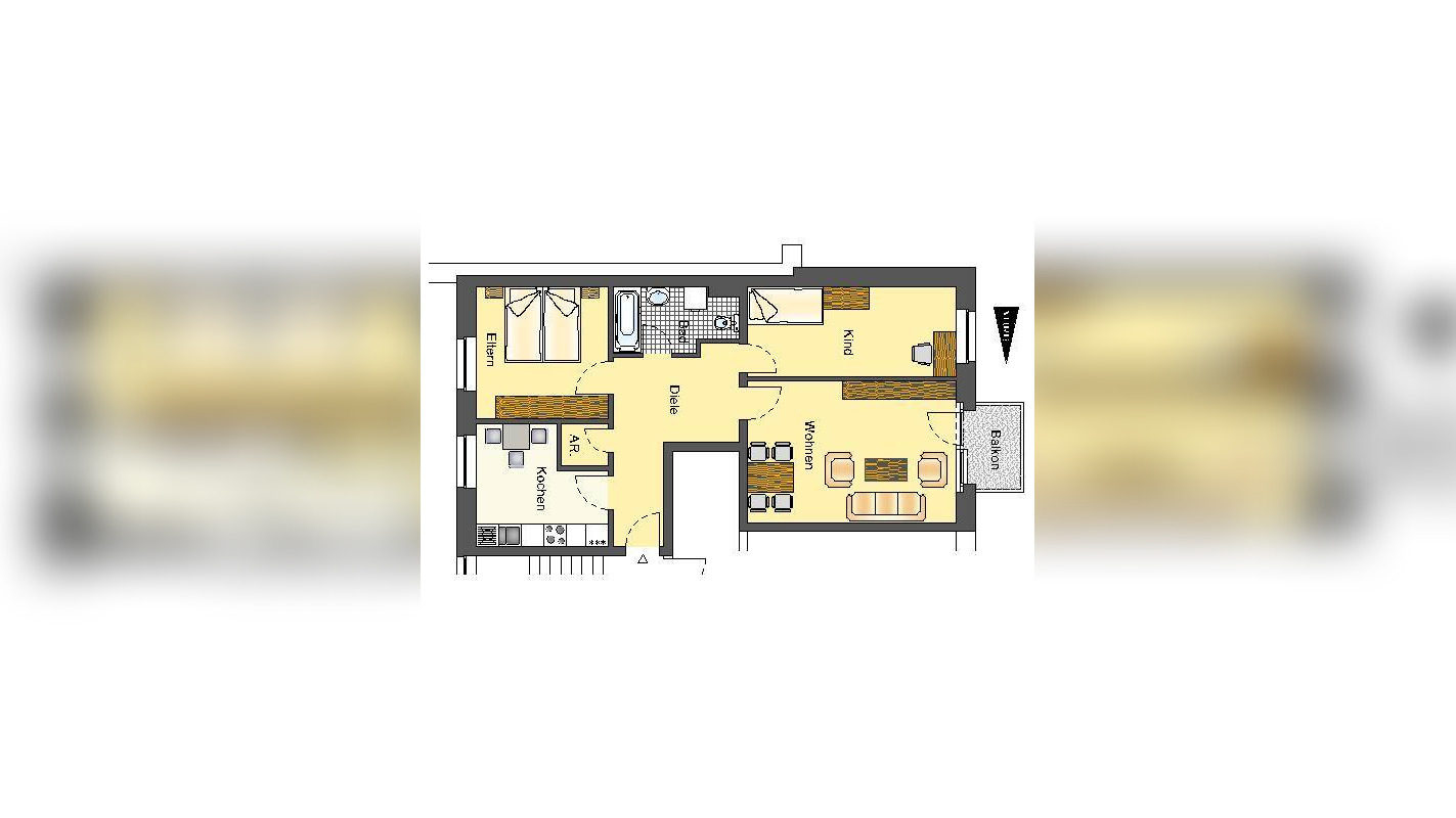 Ruhiges Haus sucht ruhige Mieter! Schöne 3-Zimmer-Wohnung in grüner Lage – 59557 Lippstadt – Vorschaubild 2