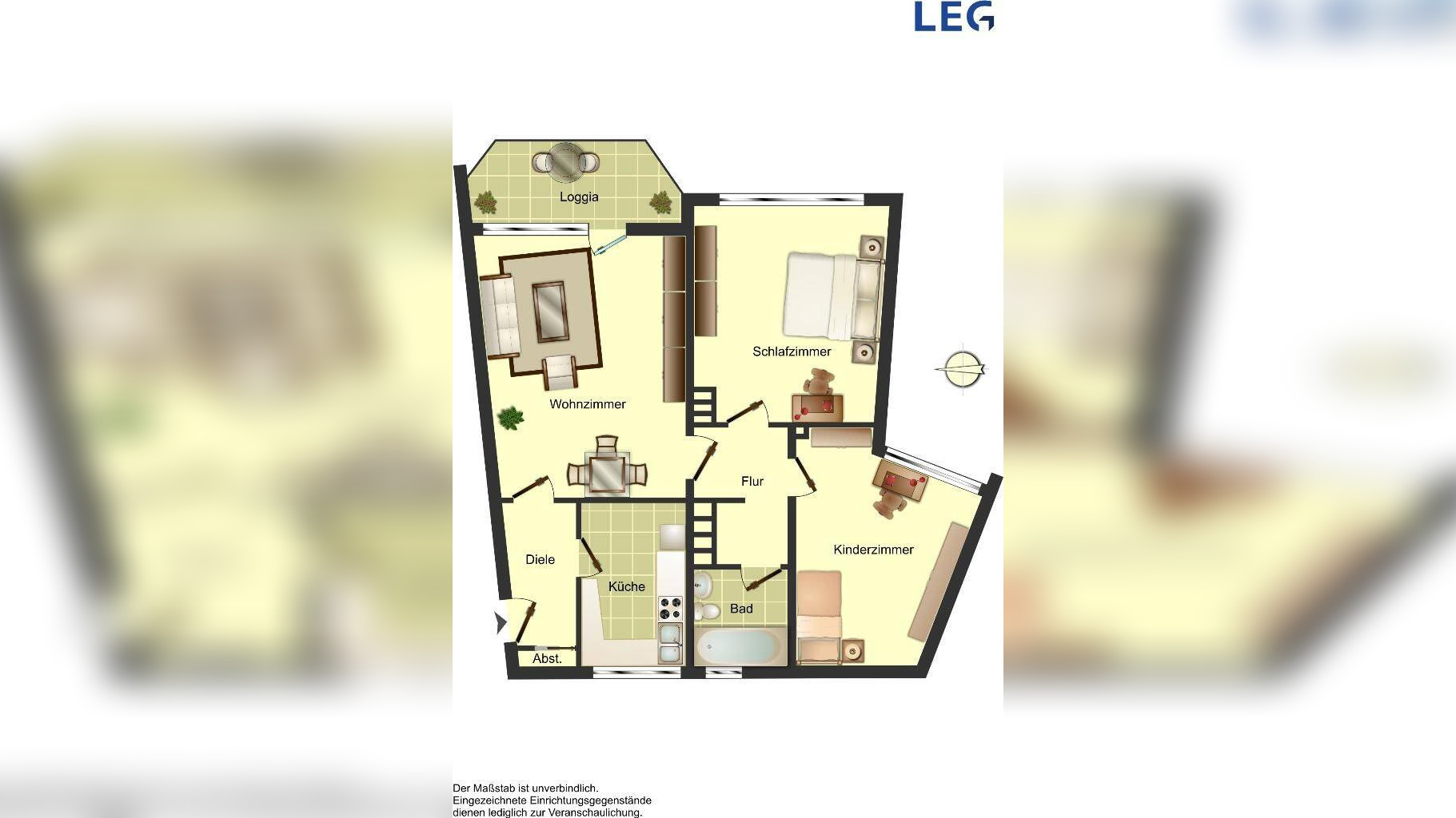 Ab 01.09. frei! 3-Zimmer-Wohnung in Solingen Wald – 42719 Solingen – Vorschaubild 2