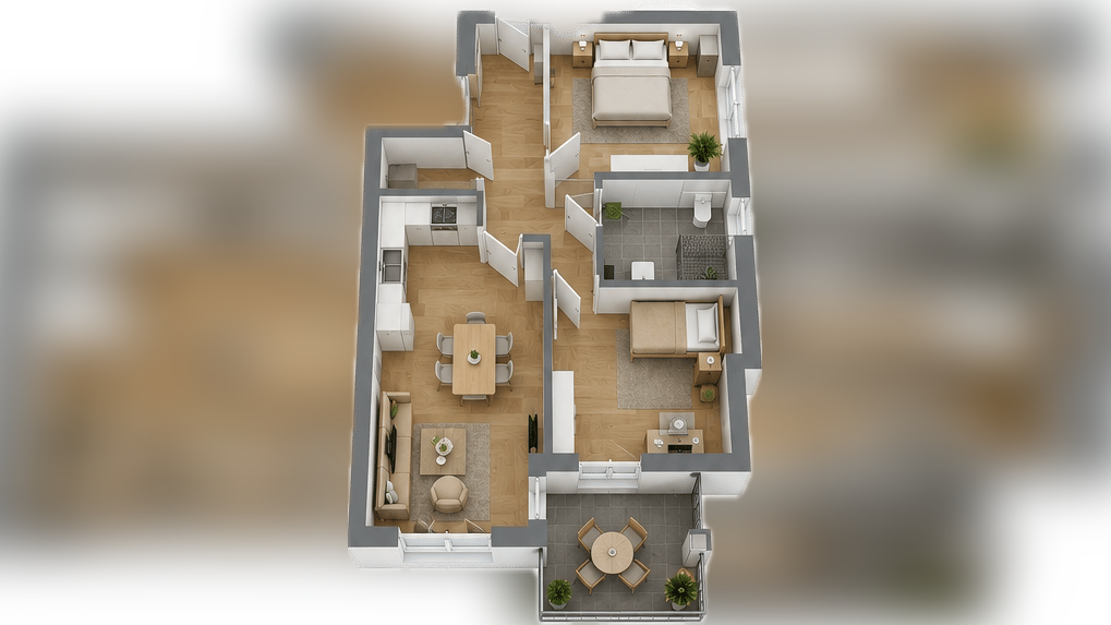 Exklusive 3-Zimmer-Neubauwohnung mit großer Fensterfront, Balkon, Aufzug & Tiefgarage in Lingen – 49809 Lingen (Ems) – Vorschaubild 3