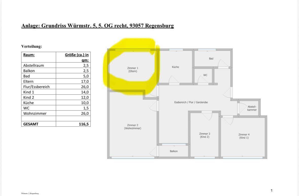 Geräumige Familienwohnung mit Balkon in Regensburg, Reinhausen – 93057 Regensburg – Vorschaubild 10
