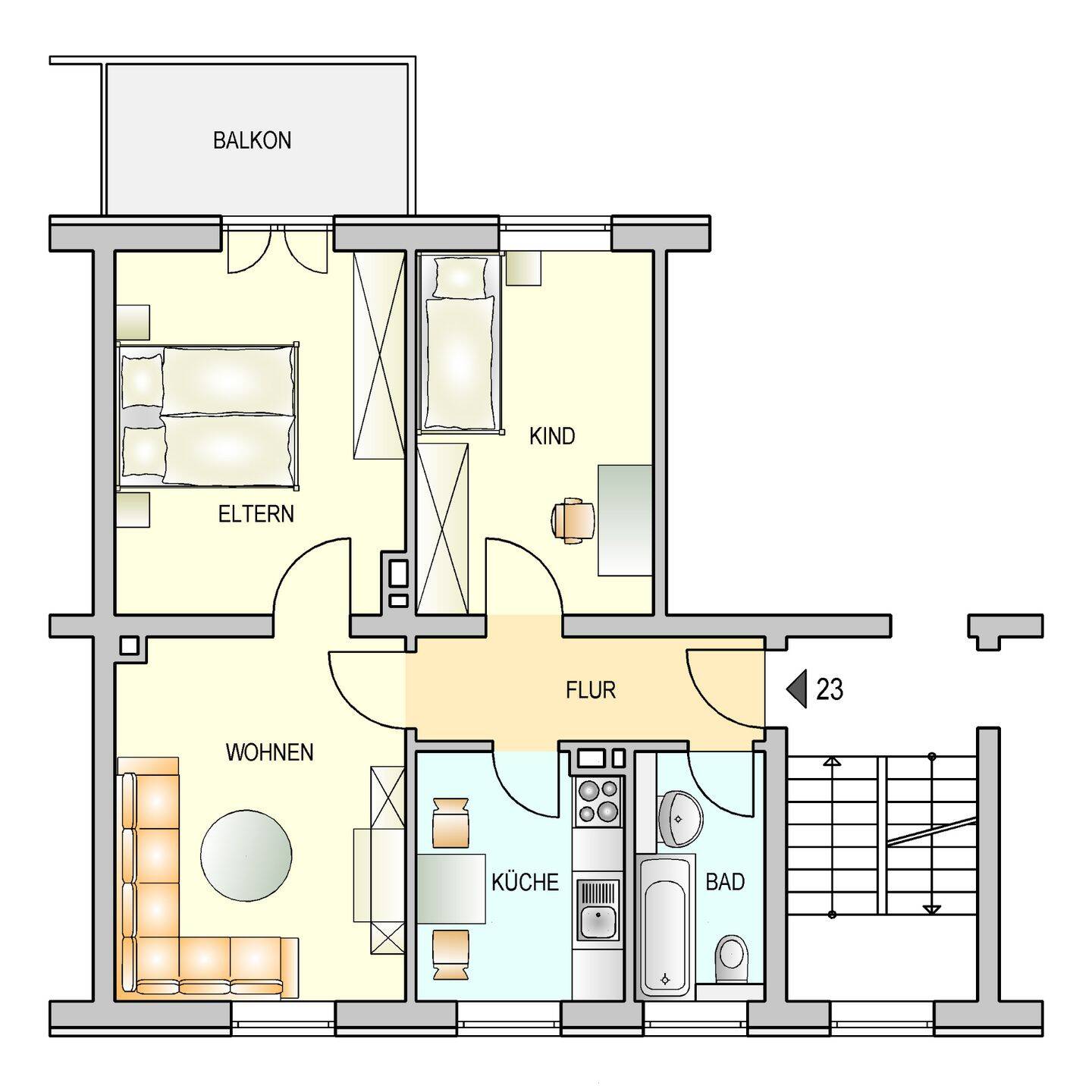 3-Zimmerwohnung in der Zellerau, 97082 Würzburg (Altstadt Heidingsfeld Steinbachtal Zellerau)